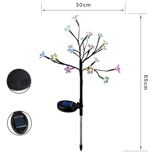 Image of GIGAWATTS GW-901 20 LED Solar Garden Flower Light - Outdoor Cherry Blossom Lamp with Solar Panel & Battery, Water-Resistant, BIS Approved - Decorative Lawn & Pathway Lights (Pack of 1, Multicolour)
