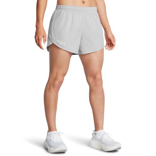 Under Armour Women's Fly By Heathered Shorts, 011 Gray, LG - image 1