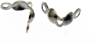 Lote de 200 conectores de cadena de bolas con forma de concha para hacer joyas, pulseras y collares, color negro, 4 x 7 mm