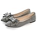 TN TANGNEST Women Fashion Bowknot Flats Comfort Pointed Toe Dress Shoes Grey 38(6.5) 2