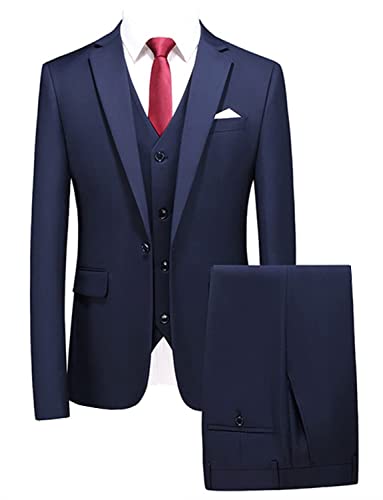 Costume trois pièces pour homme avec veste à un bouton gilet et pantalon de mariage