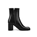 Gengzai Black Women's Split Toe Short Ankle Boots Chunky Block Heel Tabi Shoes with Side Zip Casual Retro Boots for Comfortable Daily Wear