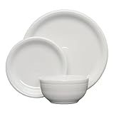 Fiesta® Bistro Coupe 3-Piece Dinnerware Set – Durable Ceramic, Lead-Safe, Dishwasher/Microwave/Oven Safe – Made in USA Dinnerware - White