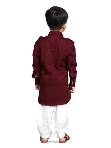 Image of POLKA TOTS Boys Cotton Pathani Set | Premium Pathani Kurta & Pyjama Set for Boys | Kurta Pajama for Kids Boy | Pathani Suit for Kids, Baby Boys & Toddlers | Ethnic Wear for Boy