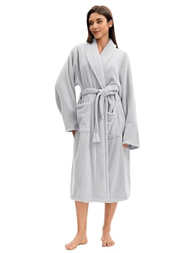Image of Soft Robe For Women，Warm Plush Bath Robes Female，Spa Towel After Shower Lightweight Long Bathrobe