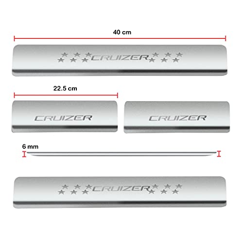 Image of Door Sill /Foot Step Stainless Steel Plates Compatible with Urban Cruiser (Set of 4 Pcs)