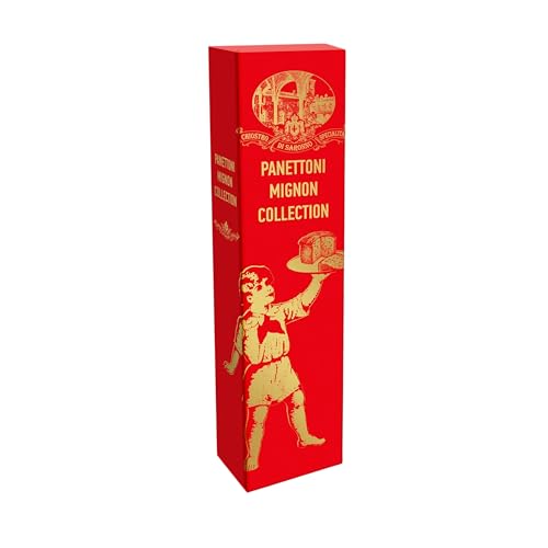 Chiostro di Saronno 5 Panettoni Mignon 500 g, Panettone Classico, Panettone al Cioccolato, Panettone al Pistacchio, Panettone al Limoncello, Panettone al Caramello Salato, Confezione Scatola Rossa