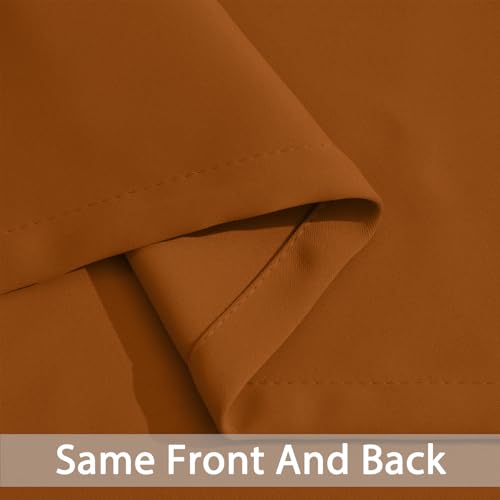 Yakamok Burnt Orange Curtains 84 Inches Length Blackout Curtain for Bedroom-Orange Room Darkening Thermal Insulated Grommet Drapes for Living Room, 52W x 84L, 2 Panels