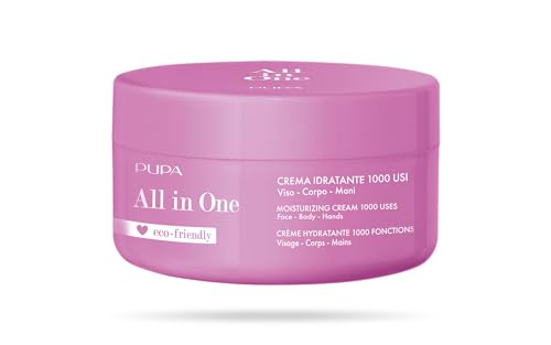 Pupa Crema Idratante Viso - Corpo - Mani All In One, Crema ricca e setosa ideale per l’Idratazione quotidiana delle Pelli più Secche, Skincare Corpo (350 ml)