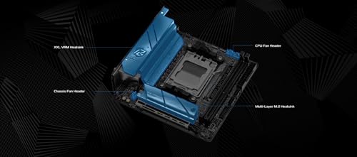 ASRock B650I Lightning WiFi AMD AM5 Mini-ITX Motherboard, Supports AMD Ryzen 9000/8000/7000 Series Processors, DDR5 7200+ (OC), PCIe 5.0 M.2, 2.5G LAN, WiFi 6E, 8+2+1 Power Phase