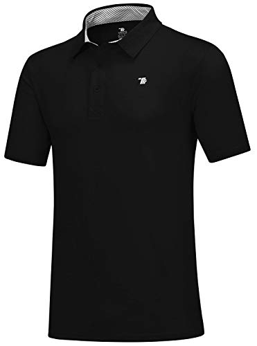 MoFiz Men's Golf Shirts Sport Polo Shirts Short Sleeve Golf Shirts Quick-Drying Sweatshirts XL Black