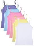 Geyoga 6 Pieces Girls Tank Top Sleeveless Racer Back Top Camisole Cami Undershirts (Macaron Colors,5-6 Years)