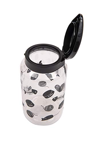 Lixit-Food-and-Treat-Storage-Jars-for-Dogs-Cats-Small-Animals-and-Birds-128oz-Cats-Black Food and Treat Storage Jars for Dogs