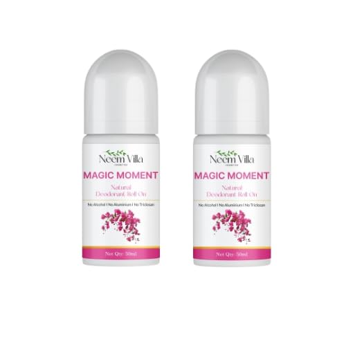 Image of Roll-On & Underarms Roll-On Duo - Alcohol-Free, Silicon-Free, Paraben-Free, Elegance Infused, Underarm Whitening Natural Roll On, Deodorant For Women&Men - 50 ml (MAGIC MOMENT PACK OF 2)