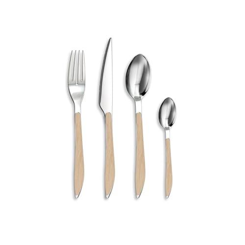 Ménagère 24 pièces - Collection Drop (Bois Clair)