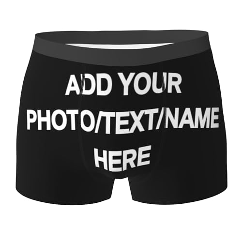 Custom Mens Boxer Briefs All Over Print Personalized Add Your Own Photo Text Name