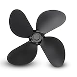 Cyrank Metal de 4 Hojas para Chimenea, Piezas de Repuesto de Aspa de Ventilador para Estufas, 4 Aspas para Madera/Quemador De LeñA/Chimenea(Negro)