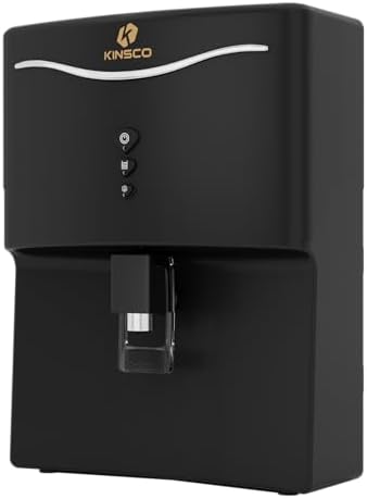 Kinsco Aqua Curvv ISI Mark Copper Zinc Alkaline Mineral RO 8 L RO + UF + UV + Copper + Alkaline + Mineralizer Water Purifier (Black)