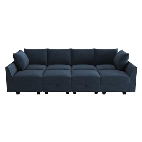 image for HONBAY Modular Sectional Sleeper Sofa Velvet Sectional Sleeper Couch w