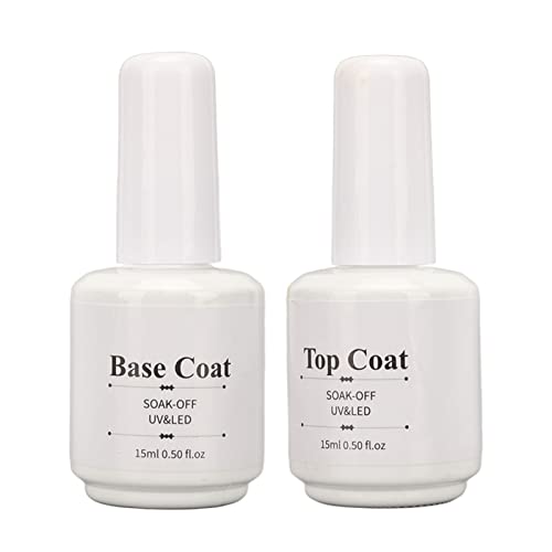 Gel de Puntas de Uñas Sólidas, Juego de Capa Superior de Base de Uñas, Súper Brillante, Resistente Al Desgaste, Seguro, Juego de Capa Superior UV, Juego de Esmalte de Uñas de Gel