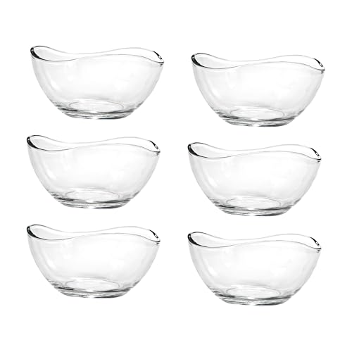 Reldor 6-Piece Glass Dessert Bowls – 300ml Clear Serving Bowls for Ice Cream, Sundae, Trifle, Fruit, Salad Starters – Stackable, Dishwasher Safe, Waved Edge Glassware for Elegant Table Presentation - Cosy Home Interiors Reldor 6-Piece Glass Dessert Bowls – 300ml Clear Serving Bowls for Ice Cream, Sundae, Trifle, Fruit, Salad Starters – Stackable, Dishwasher Safe, Waved Edge Glassware for Elegant Table Presentation