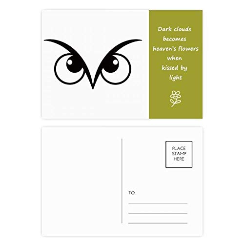 Cartes postales poésie black eye merci 20pcs décoration motif vectoriel
