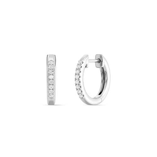 Gilded 1/10 Carat Total Weight Lab-Grown Diamond Hoop Earrings for Women in 925 Sterling Silver | Fashion Earrings Set | Hypoallergenic Fine Jewelry | SI1 Clarity, F Color
