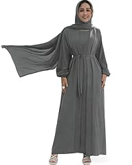 Gray Abaya and Gray Hijab
