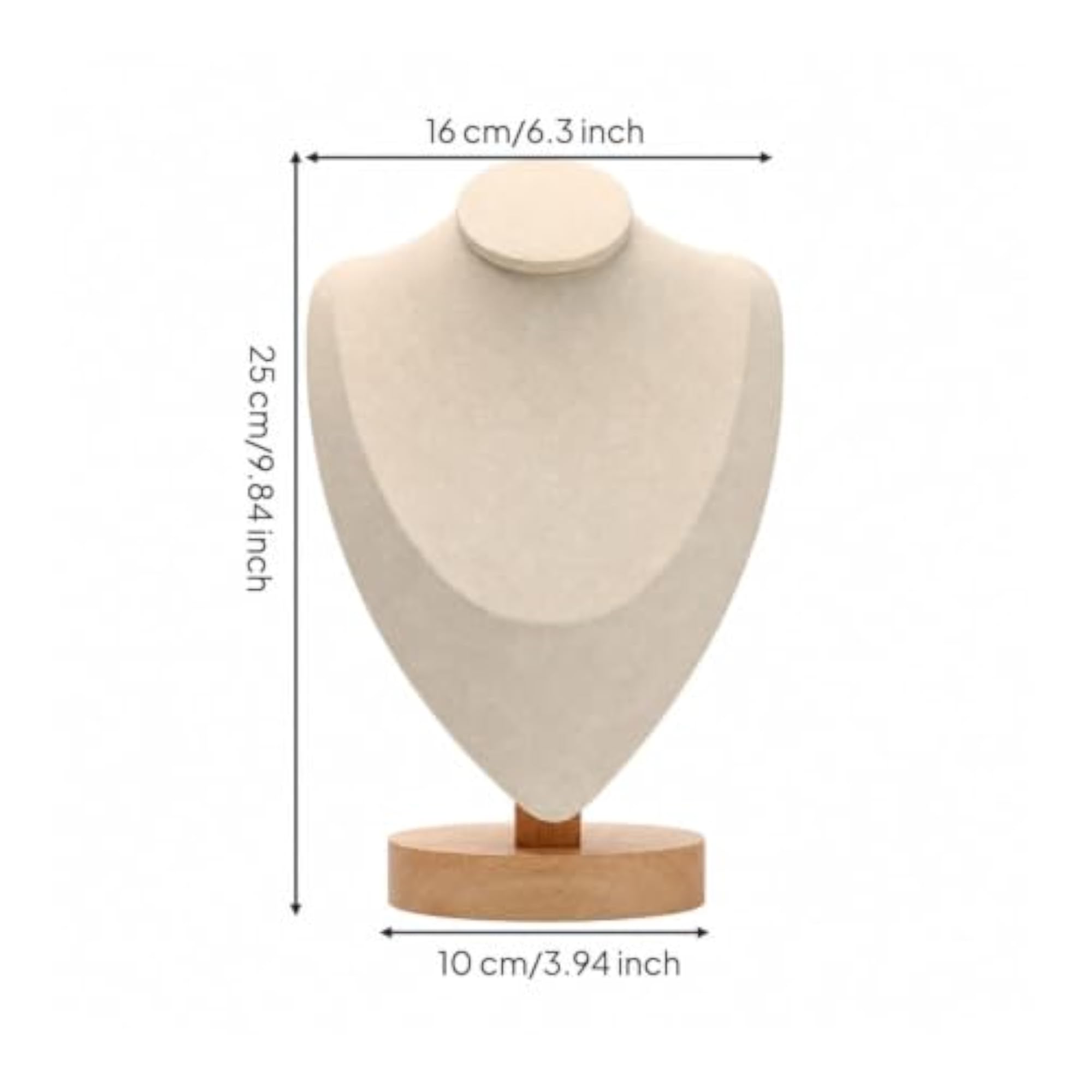 Elegant Necklace Display Bust Stand with Base