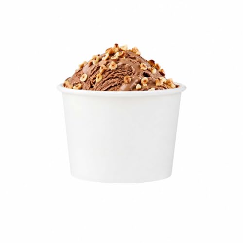 Image of Coppetta 4 Ounce Dessert Cups, 200 Disposable Ice Cream Cups - Lids Sold Separately, Heavy-Duty, White Paper Frozen Yogurt Bowls, For Hot And Cold Foods, Perfect For Gelato Or Mousse - Restaurantware