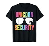 Unicorn Security Birthday Family Halloween Costume Dad Mom T-Shirt