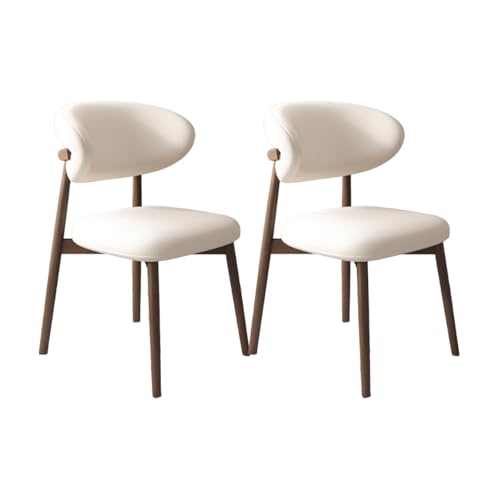 Juego de 6 sillas de comedor tapizadas modernas, muebles elegantes de nogal y blanco para comedor, cocina, sala de estar, dormitorio, cómodo asiento de madera con patas