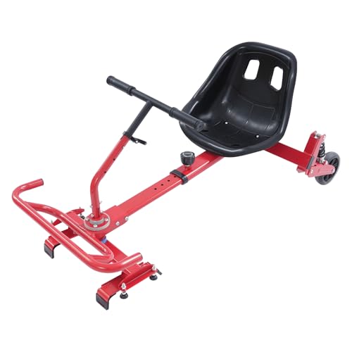 PurpleMinder Siège d'hoverboard absorbant les chocs, rouge, accessoire pour hoverboard, kart réglable, deux ronds, auto-équilibre, pour adultes et enfants