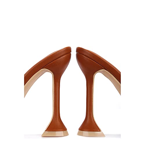 Cape Robbin Lithe Sexy High Heels For Women, Square Open Toe Shoes Heels - Tan Size 9 #TOP2