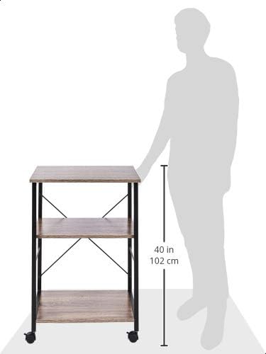 Amazon Basics Multipurpose Rolling Cart, Desk Extender, Espresso