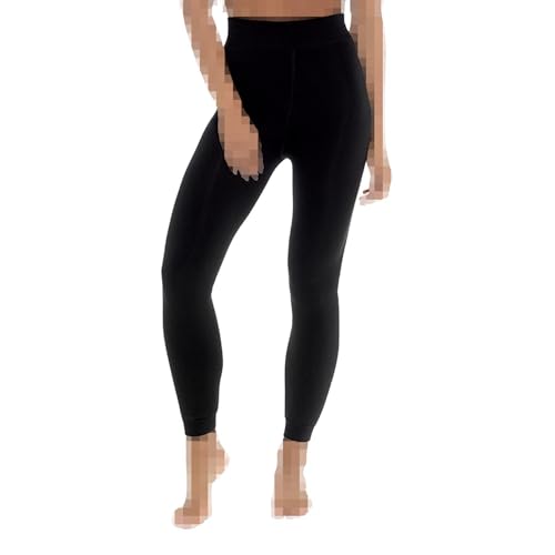 A2Z Ladies Velvet Plush Thermal Fleece Lined Legging Soft - Legging LL1064 Black M-L