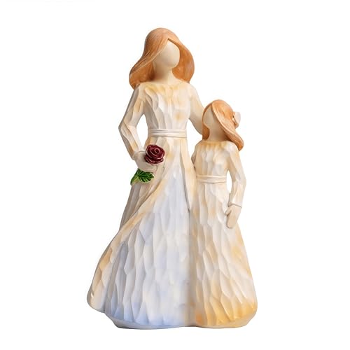 Figura artesanal Madre y Hija en resina decorativa miniatura 1