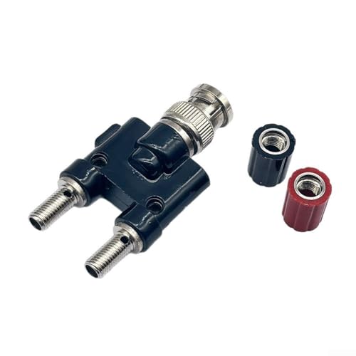 Connecteur coaxial, Q9 BNC mâle vers double 4 mm avec fiche banane femelle noir rouge pour connexions électriques polyvalentes (mâle à 2 trous)