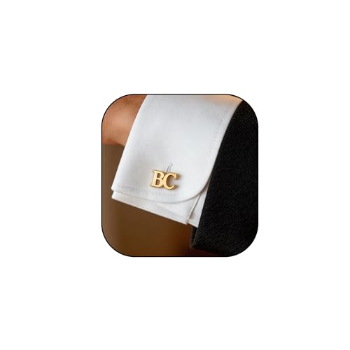 Mancuernillas personalizadas doradas con inicial para hombre miniatura 1