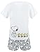Snoopy Mujer Pijama Corto (Blanco,XL)