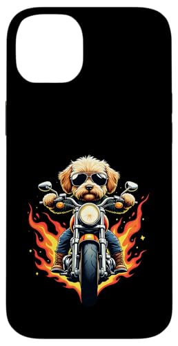 Cavapoo Dog Riding a Motorcycle Design Cavapoo Lovers X}zP[X iPhone 14 Plus p