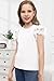 blibean Teen Girl Shirts Preteen Kid Girls Blouse Summer Short Sleeve Flowy Dress Tops Fashion Casual Dressy Clothes Fancy Solid Blouse Size 10-11 Year Old White