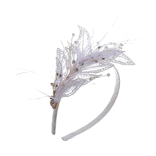minkissy ヘッドバンド ヘアタイ hair band wedding 梅カチューシャ 女性の結婚式のためのヘアアクセサリー プルームカチューシャ 妖精のプルームのかぶと 亜鉛合金 白い