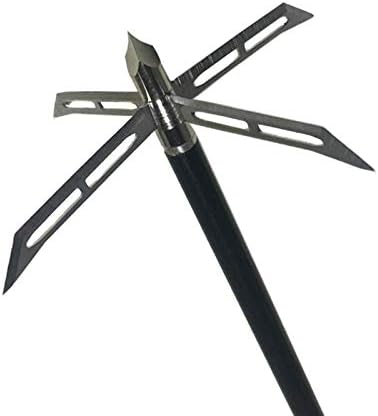 Sinbadteck Archery Broadheads, 3PCS 4 Fixed Blade Turkey Hunting Broadheads 200Gr Arrowhead Stainless Steel Bow and Arrow Hunting Tips