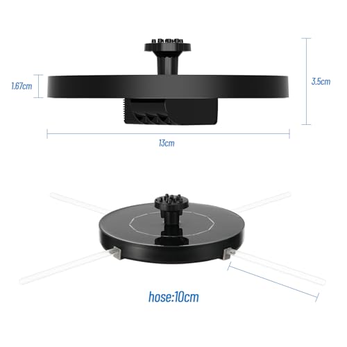 Auauraintt Solar Springbrunnen für Außen,Solar Springbrunnen Teichpumpe,Solar Springbrunnen mit 6 Sprüh Effekten, für Vogel-Bad,Teich,Wasserspiele,Fisch-Behälter,Garten（1W）