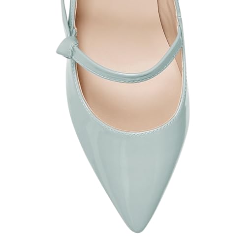YDN Women's Sexy Pointed Toe Mary Janes Low Kitten Heels Comfy Lady Girls Simple Style Pumps Shoes Size 4-16 US4