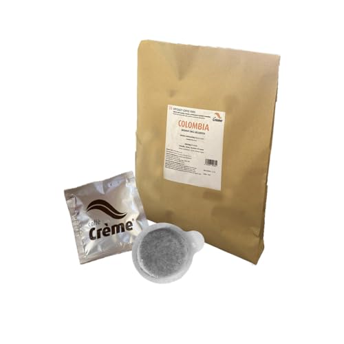 25 cápsulas de café ESPECIAL COLOMBIA (100% Arábica) en papel de filtro ESE 44-180 g (7,2 g x 25), paquete de 25-Caffè Crème