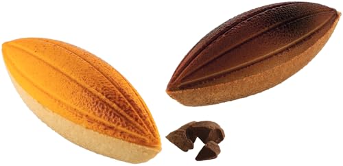 Silikomart Kit 3D Tarte Ring Cabossa - Bandeja de silicona con 6 cavidades de cacao (120 x 40 x 20 mm alto) + cortador + anillos perforados - Juego de sartenes de postre
