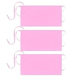 Xornis Paquete de 3 delantales de cintura con 3 bolsillos para camarera, camarero, medio corto, color rosa