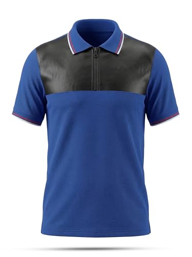 Image of fanideaz Mens Jacquard Tshirt Regular Fit Premium Collar t Shirts for Mens with Classic Style Polo Tshirts Shirts for Men Casual wear and Modern Zipper t Shirts for Men